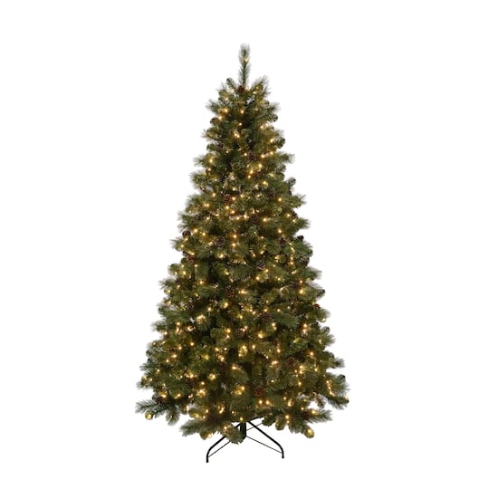 7.5ft. Pre-Lit Wimberley Pine Realistic Artificial Christmas Tree, Warm White Mini LED Lights by Ashland®